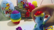 Big Easter Rainbow Play Doh Surprise Eggs Peppa Pig My Little Pony Toys - Huevos Sorpresa