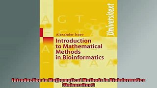 DOWNLOAD PDF  Introduction to Mathematical Methods in Bioinformatics Universitext FULL FREE