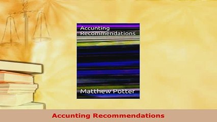 PDF  Accunting Recommendations Download Full Ebook