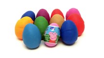 Play Doh Surprise Eggs Peppa Pig Lego Monsters University The Smurfs Dora Hello Kitty Toys Part 1