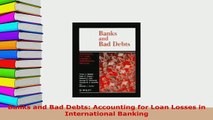 PDF  Banks and Bad Debts Accounting for Loan Losses in International Banking Download Online