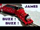 Trackmaster JAMES GOES BUZZ BUZZ Thomas The Train Rare Kids Toy Train Set Thomas The Tank Engine