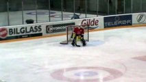 ice hockey hit....... Denmark vs Sweden U16