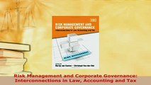 PDF  Risk Management and Corporate Governance Interconnections in Law Accounting and Tax Read Online
