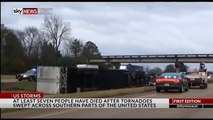 Tornadoes lash southern parts of US leaving at least seven dead and destroying homes