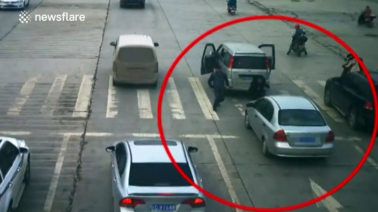 Child survives being run over after falling out of moving vehicle