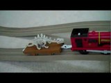Thomas The Train RHENEAS & THE DINOSAUR on a Thomas The Tank Engine Trackmaster Train Set Kids Toy