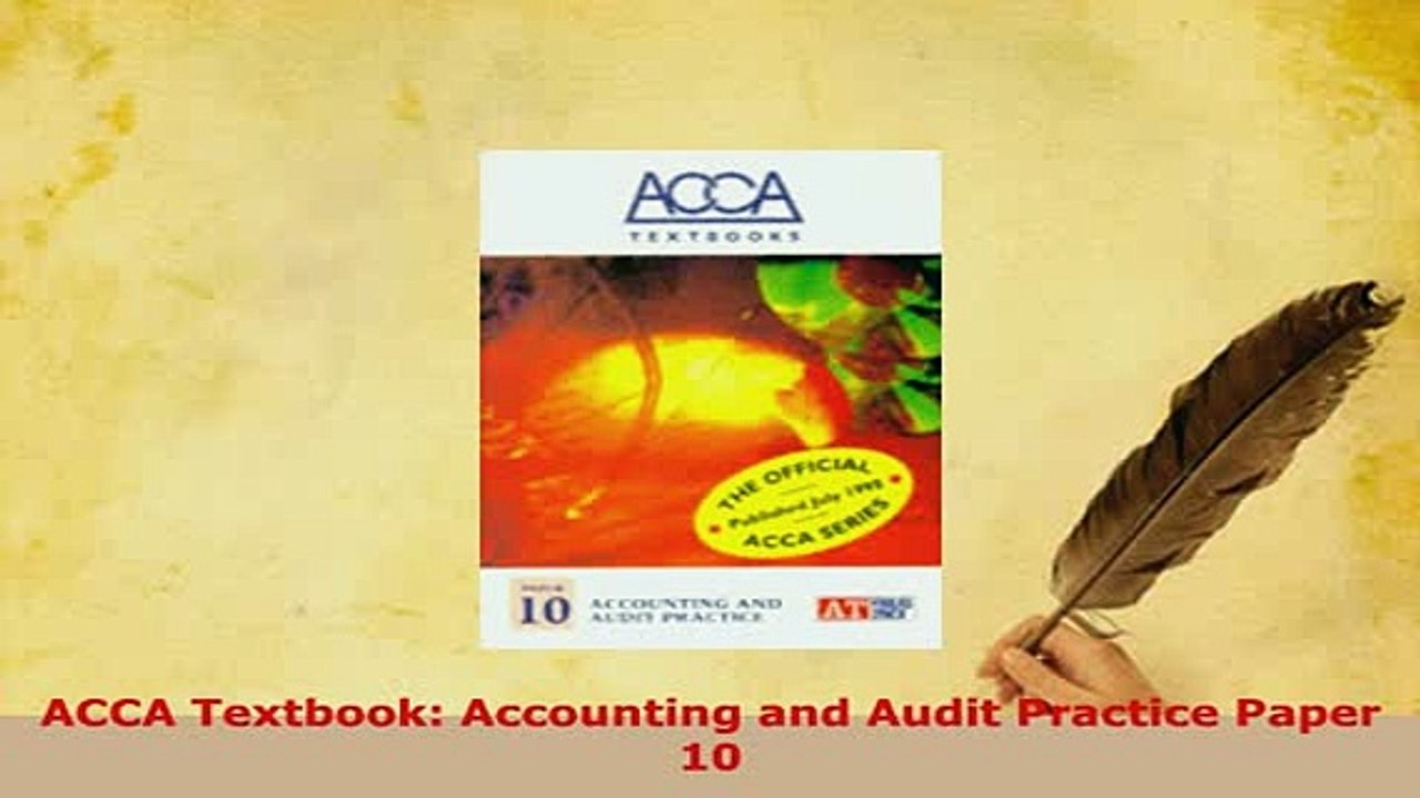 PDF  ACCA Textbook Accounting and Audit Practice Paper 10 Read Full Ebook