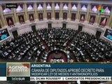 Aprueban diputados argentinos decreto para modificar Ley de Medios