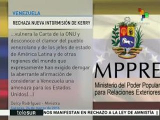 Venezuela rechaza nueva intromisión de John Kerry