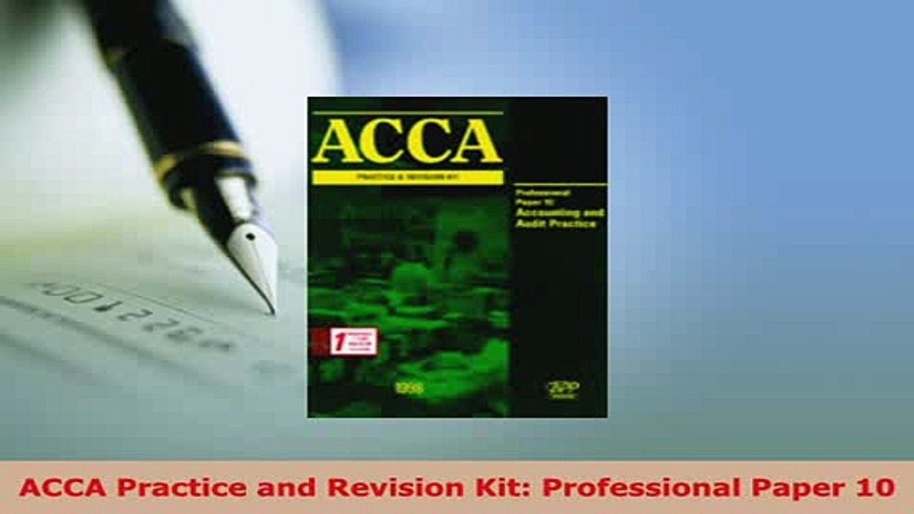 PDF  ACCA Practice and Revision Kit Professional Paper 10 Read Online