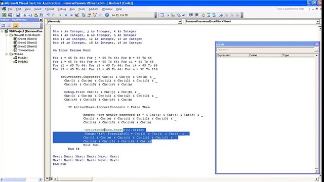 VBA code to remove password from Excel Sheet