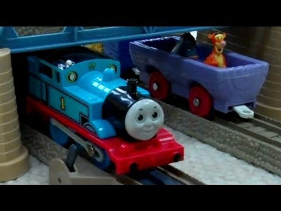 Thomas The Tank Engine THOMAS v WINNIE THE POOH Train Race on a Trackmaster Kids Train Set