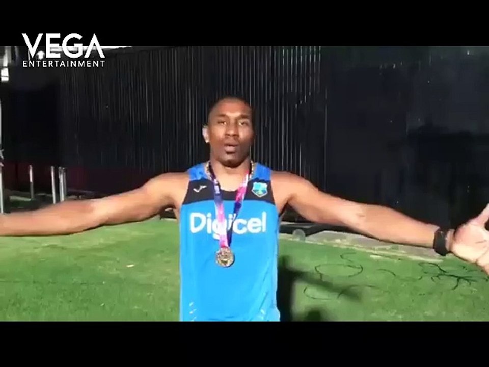 DJ Bravo celebrates West Indies Cricket Team victory