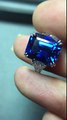 17ct Emerald Cut Burma No Heat Sapphire and Diamond Ring