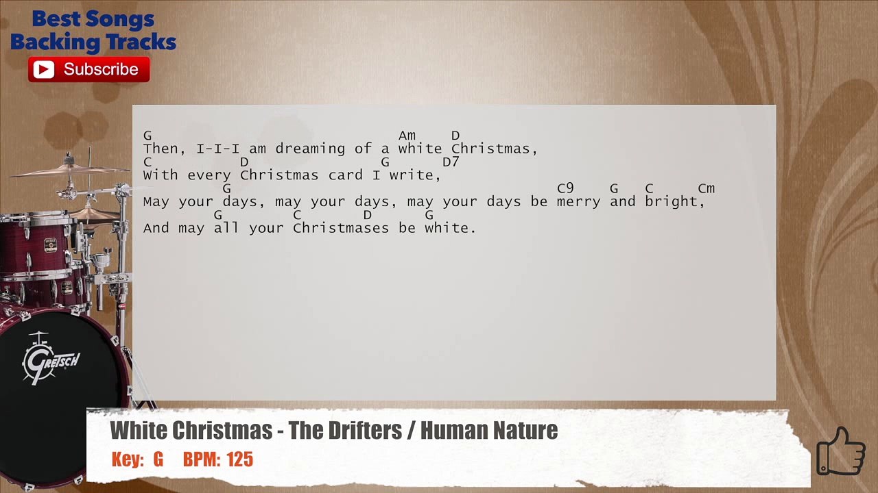 White Christmas - The Drifters _ Human Nature Drums Backing Track with chords and lyrics