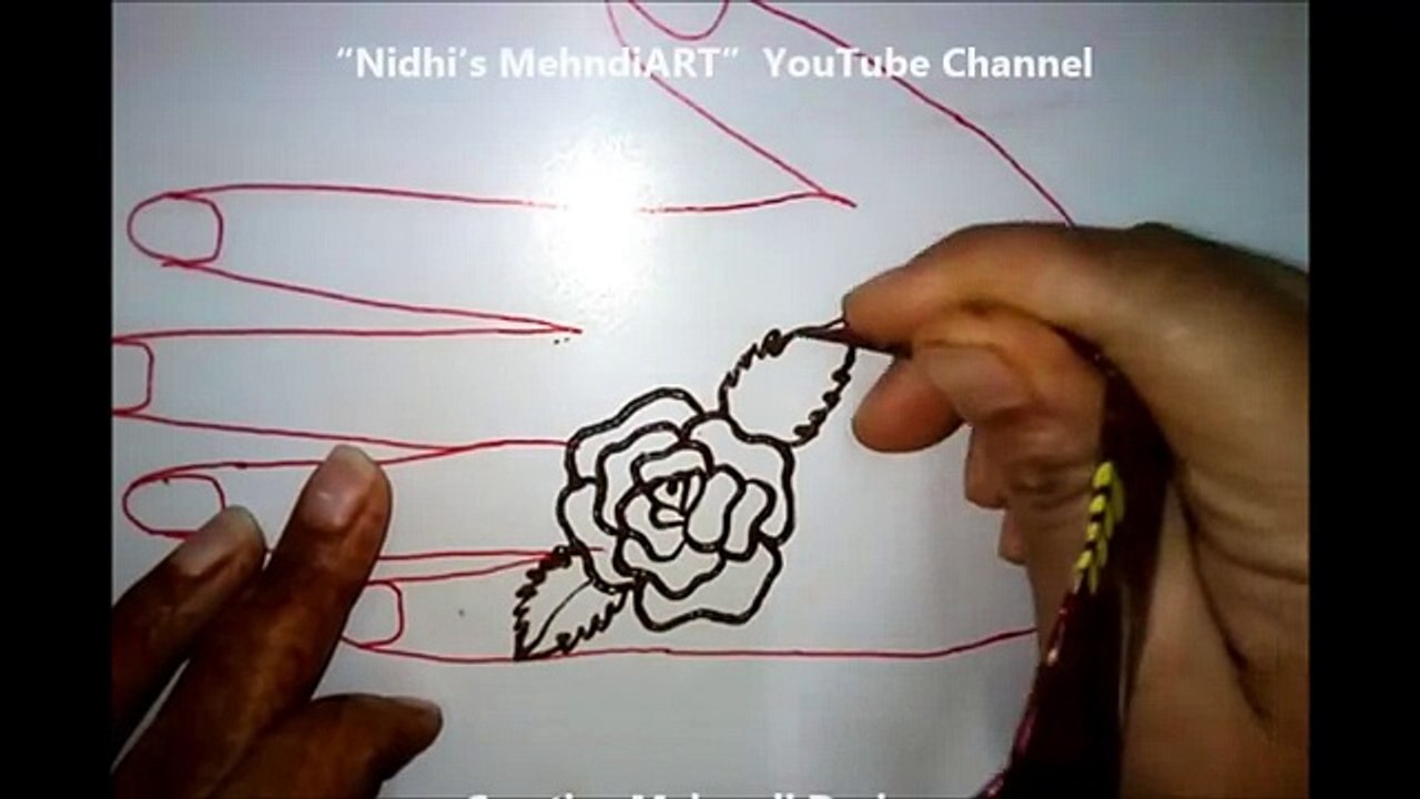 Magnificent Shaded Roses with Leaves Floral Henna Mehndi Design