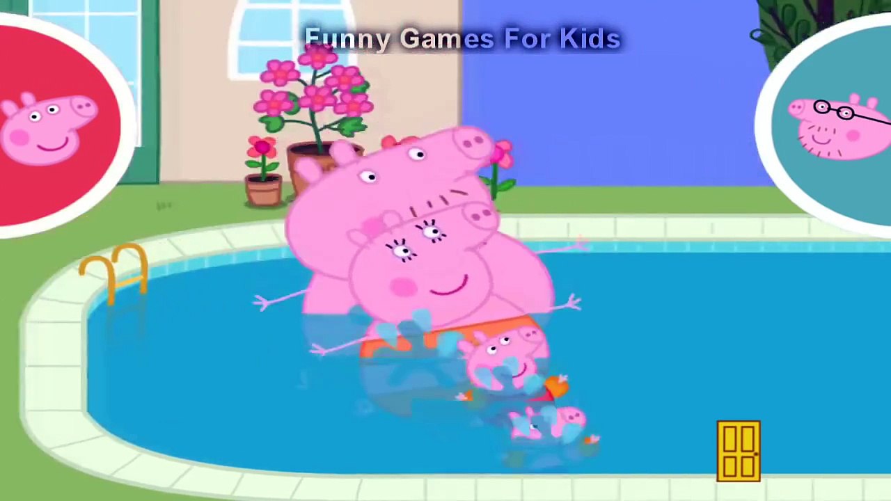 Peppa Pig, Mummy Pig, Daddy Pig and George Pig Go Swimming - Peppa Pig ...