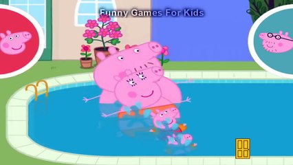 Peppa Pig, Mummy Pig, Daddy Pig and George Pig Go Swimming - Peppa Pig in Swimming Pool