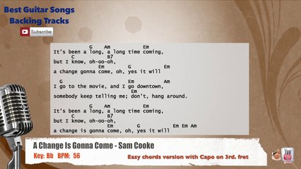 A Change Is Gonna Come - Sam Cooke Vocal Backing Track with chords and lyrics