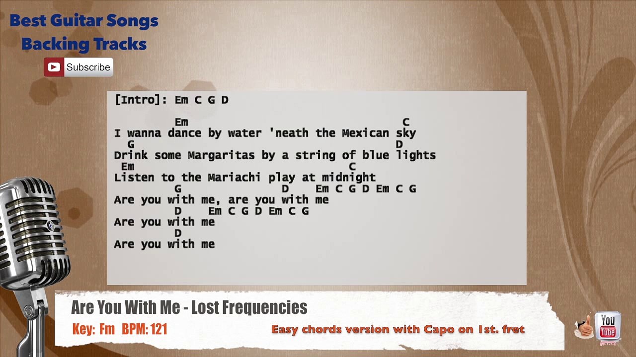 Are You With Me - Lost Frequencies Vocal Backing Track with chords and lyrics