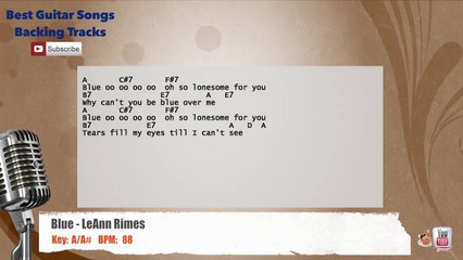 Blue - LeAnn Rimes Vocal Backing Track with chords and lyrics