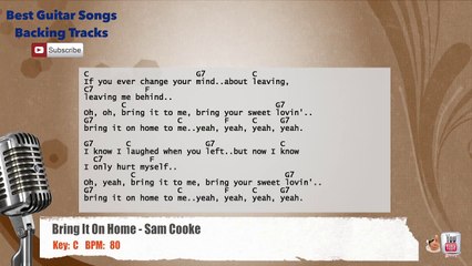 Bring It On Home - Sam Cooke Vocal Backing Track with chords and lyrics