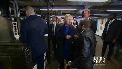 Hillary Clinton needs five swipes to enter NYC subway