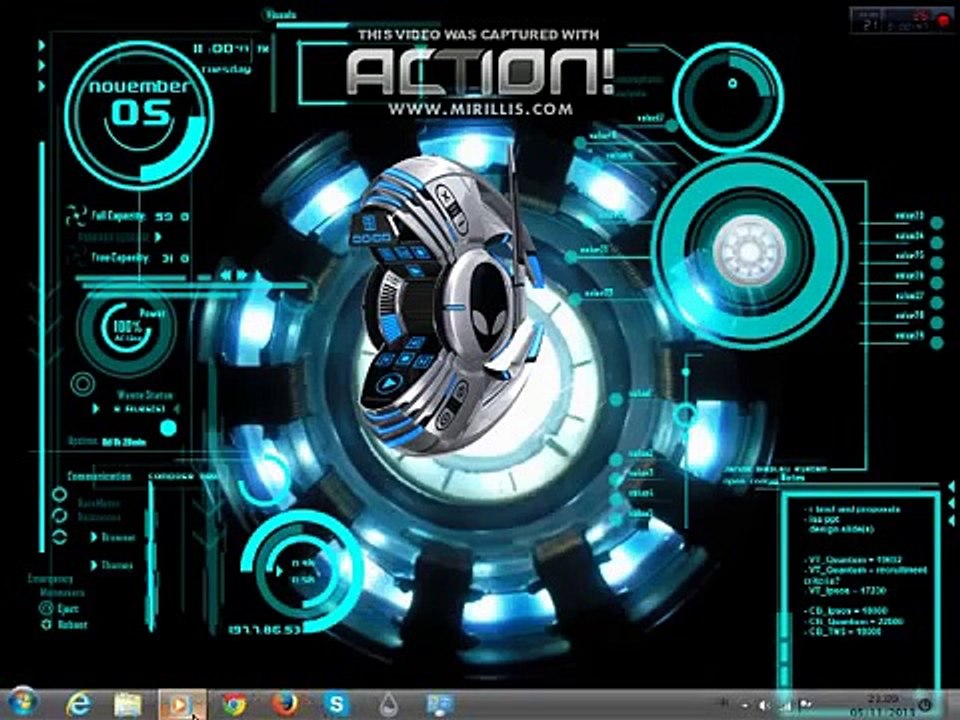 [My First Video Ever] Alienware Spy ship Windows Media Player Skins for Free