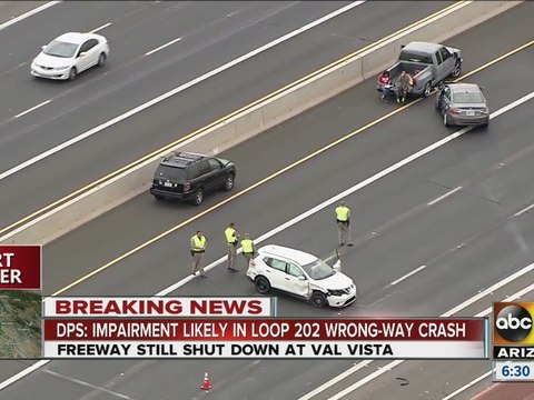 DPS: Impairment likely in Loop 202 wrong-way crash