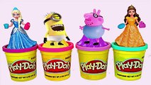 SURPRISE EGGS colorful PLAY DOH!   Eggs Peppa Pig 2016 minions toys videos