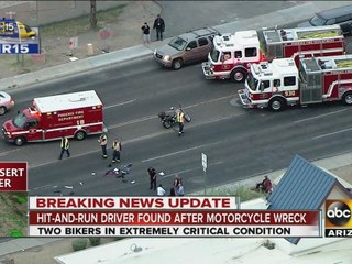 Hit and run driver found after motorcycle wreck