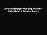 Read Advances in Exception Handling Techniques (Lecture Notes in Computer Science) Ebook Free