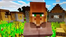 A Minecraft villager jams to Darude Sandstorm.