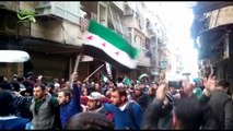 شام حلب حي السكري مظاهرات تطالب برحيل الأسد عن السلطة في جمعة تجديد العهد 11 3 2016