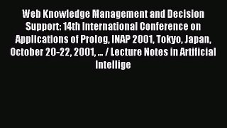 Read Web Knowledge Management and Decision Support: 14th International Conference on Applications
