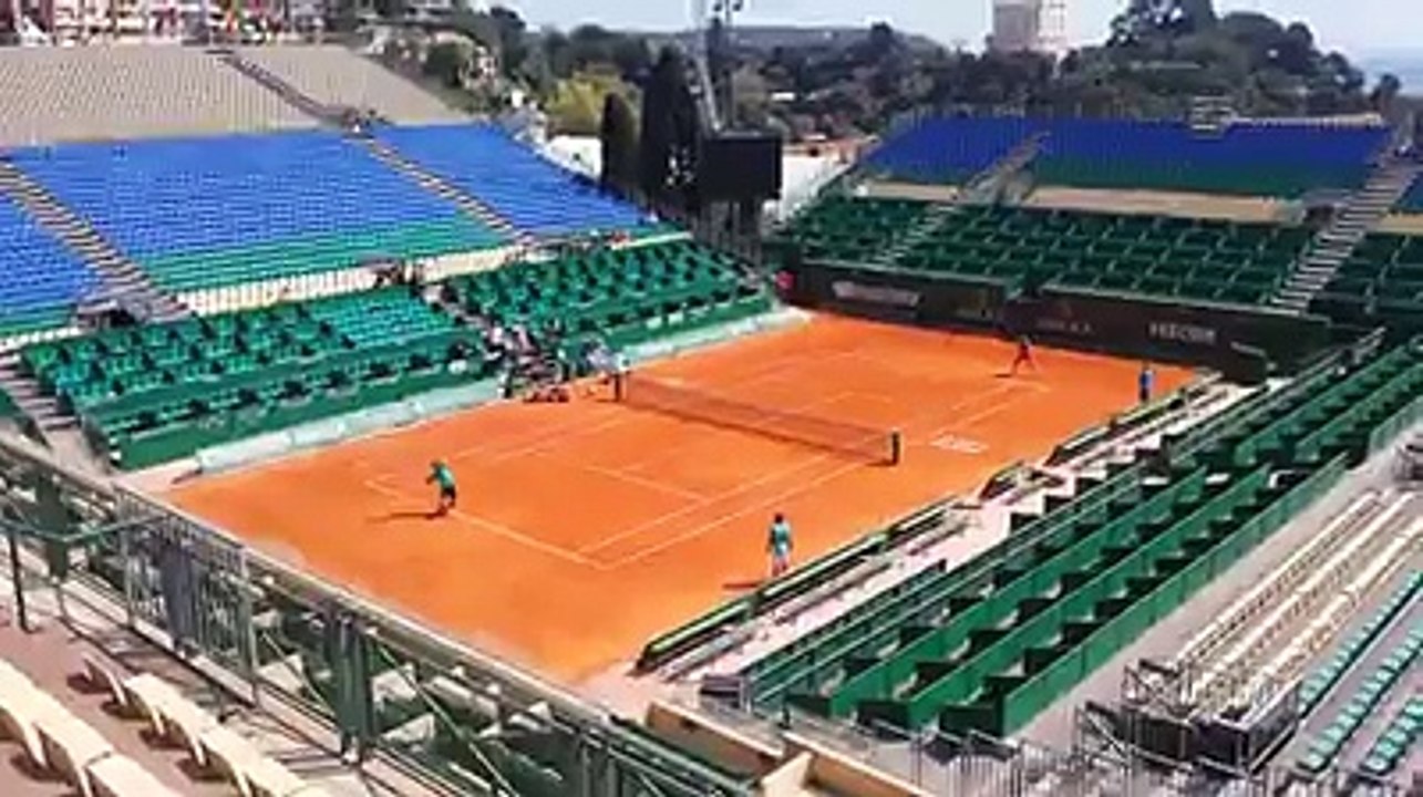 ATP - Monte-Carlo Rolex Masters 2016 - Tomas Berdych à l'entrainement sur le Central de Monte-Carlo