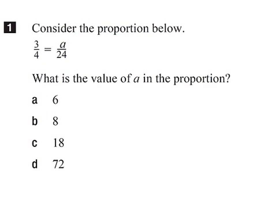 Grade 9 Applied Math EQAO 2012 Q01