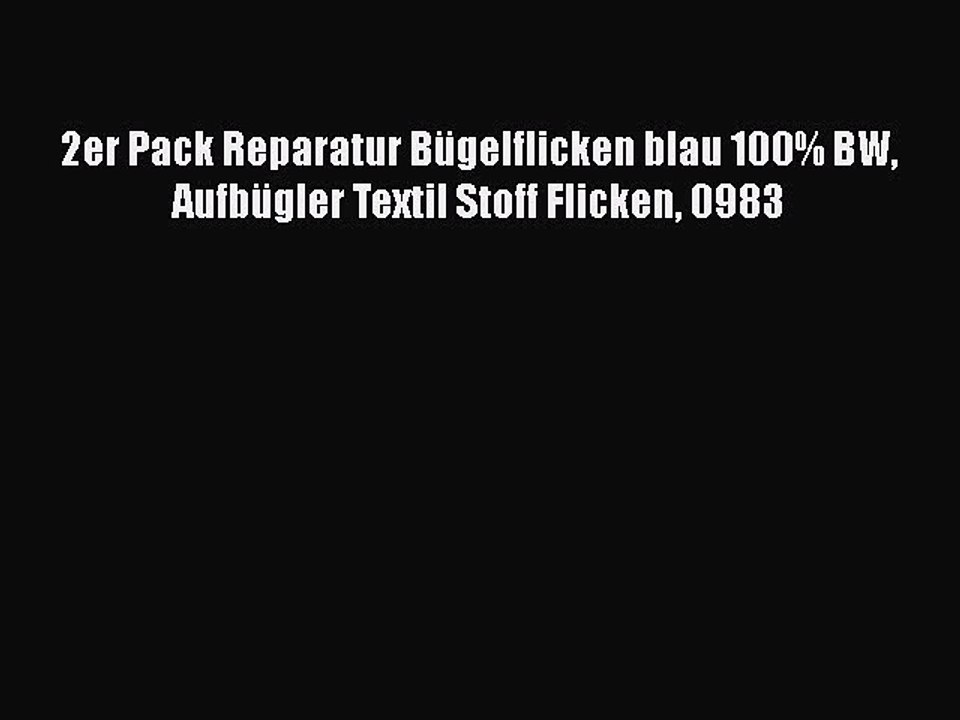 NEUES PRODUKT Zum Kaufen 2er Pack Reparatur B?gelflicken blau 100% BW Aufb?gler Textil Stoff