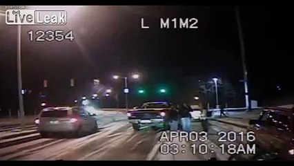 Police Officers Struck By Car At Crash Scene Volume Warning HD