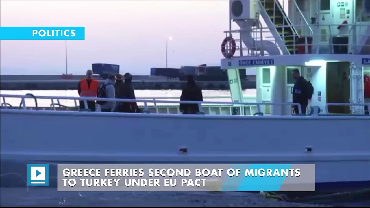 Greece ferries second boat of migrants to Turkey under EU pact