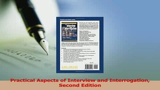 Read  Practical Aspects of Interview and Interrogation Second Edition Ebook Free