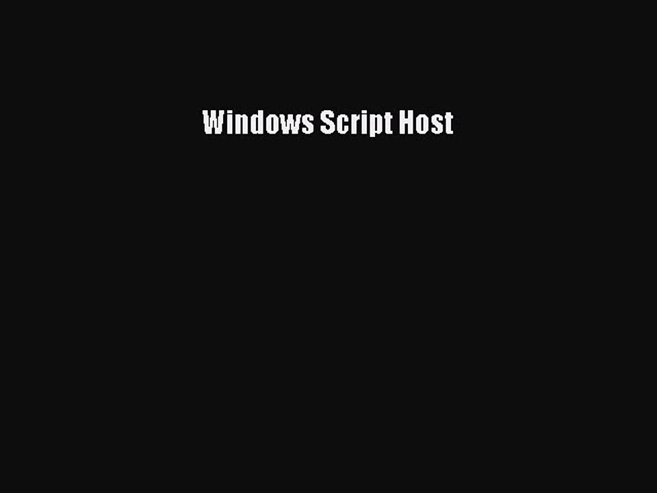Download Windows Script Host PDF Online