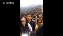 Astonishing amount of people on the Great Wall of China last weekend