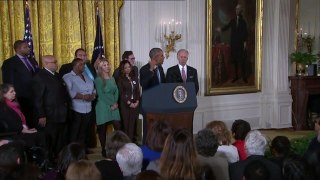 President Obama tears up during gun control speech - BBC News