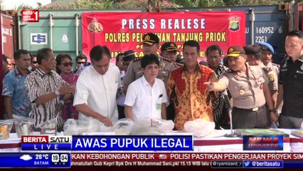 Mentan Inspeksi Temuan 136 Ton Pupuk Ilegal di Priok