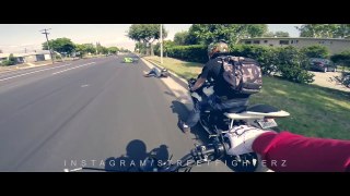 Motorcycle crashes while drifting Kawasaki ZX10 across 4 lanes of traffic
