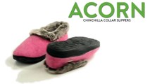 Acorn Chinchilla Collar Slippers - Wool (For Women)