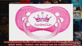 PERSONALISED UNIQUE DESIGNER DUMMY SOOTHER PACIFIER  PINK CROWN 1