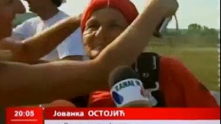 80-year-old Serbian granny skydiving